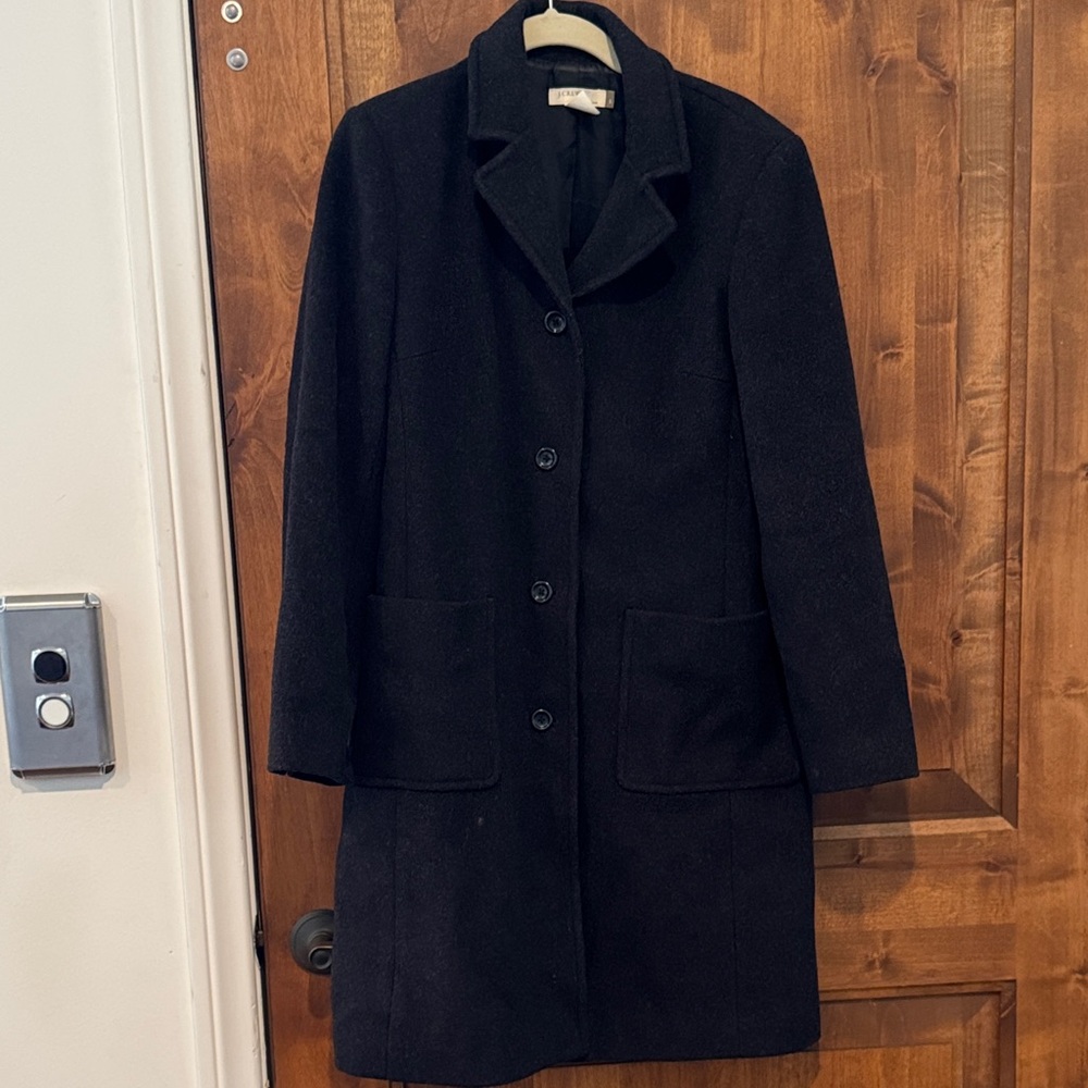 J. Crew Classic dark charcoal wool Coat